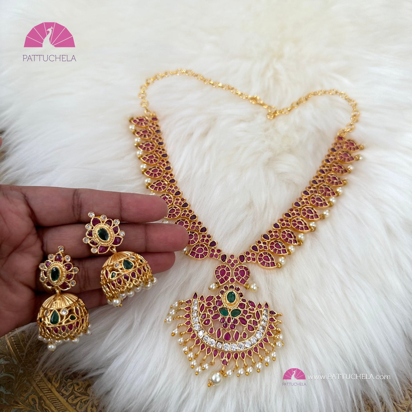 Red Manga Mala | Mango Haar | Traditional Kerala Jewelry | Temple Jewellery | Kemp Jewelry | Indian Jewelry