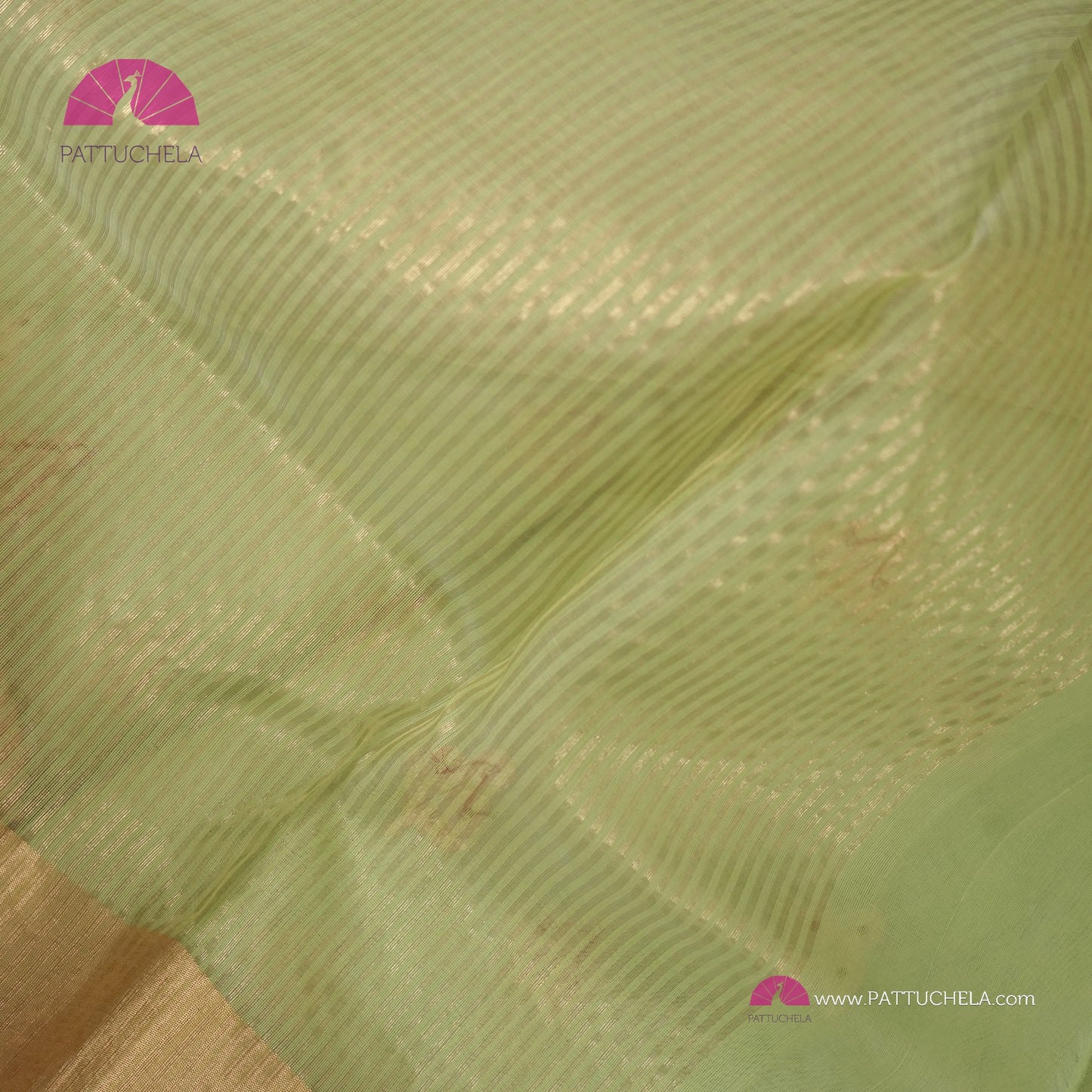 Pastel Pistachio Green Chanderi Katan Meenakari Handloom Silk Saree with Bavanchi Border