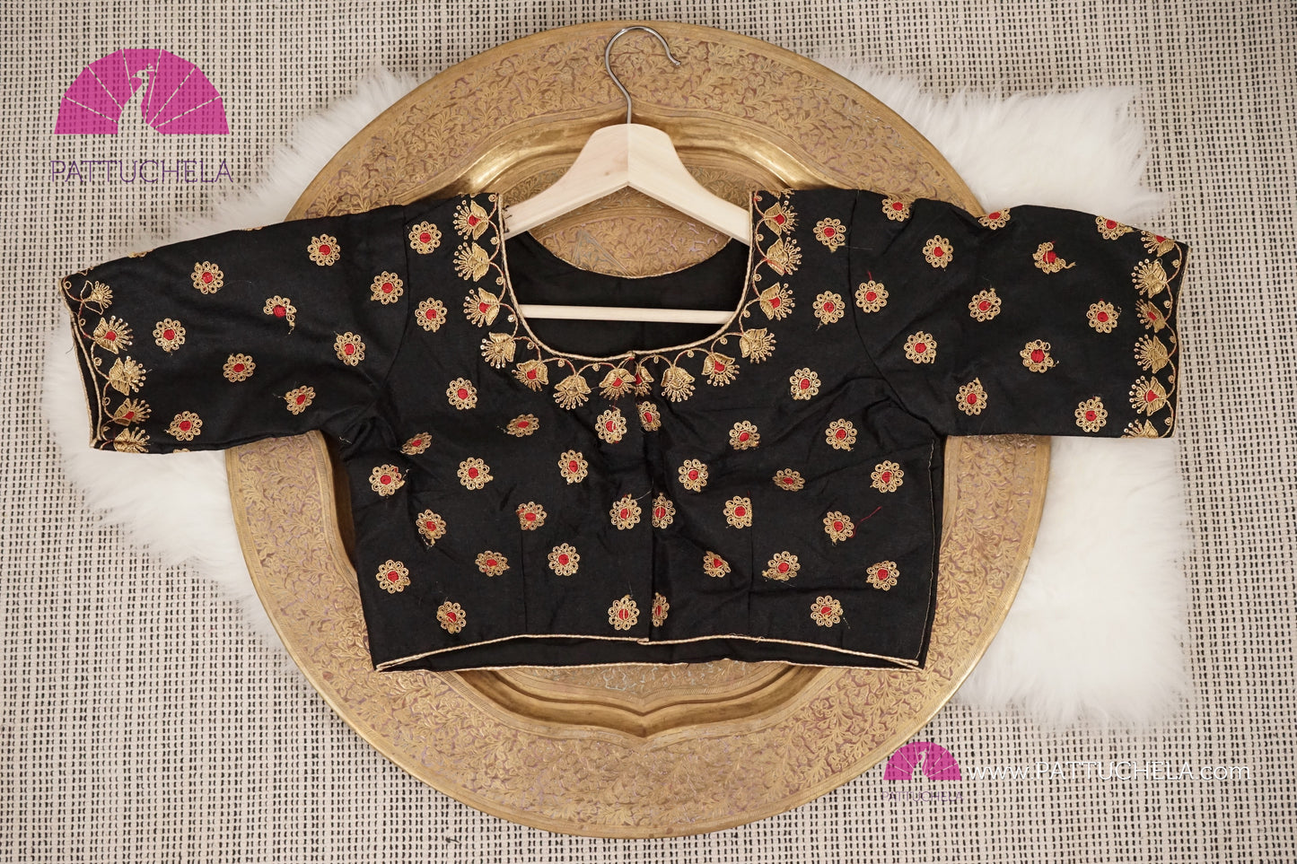 Beautiful Designer Black Stitched Floral Embroidered Blouse for Party, Wedding, Festivals & Occasions | Ready made Blouse