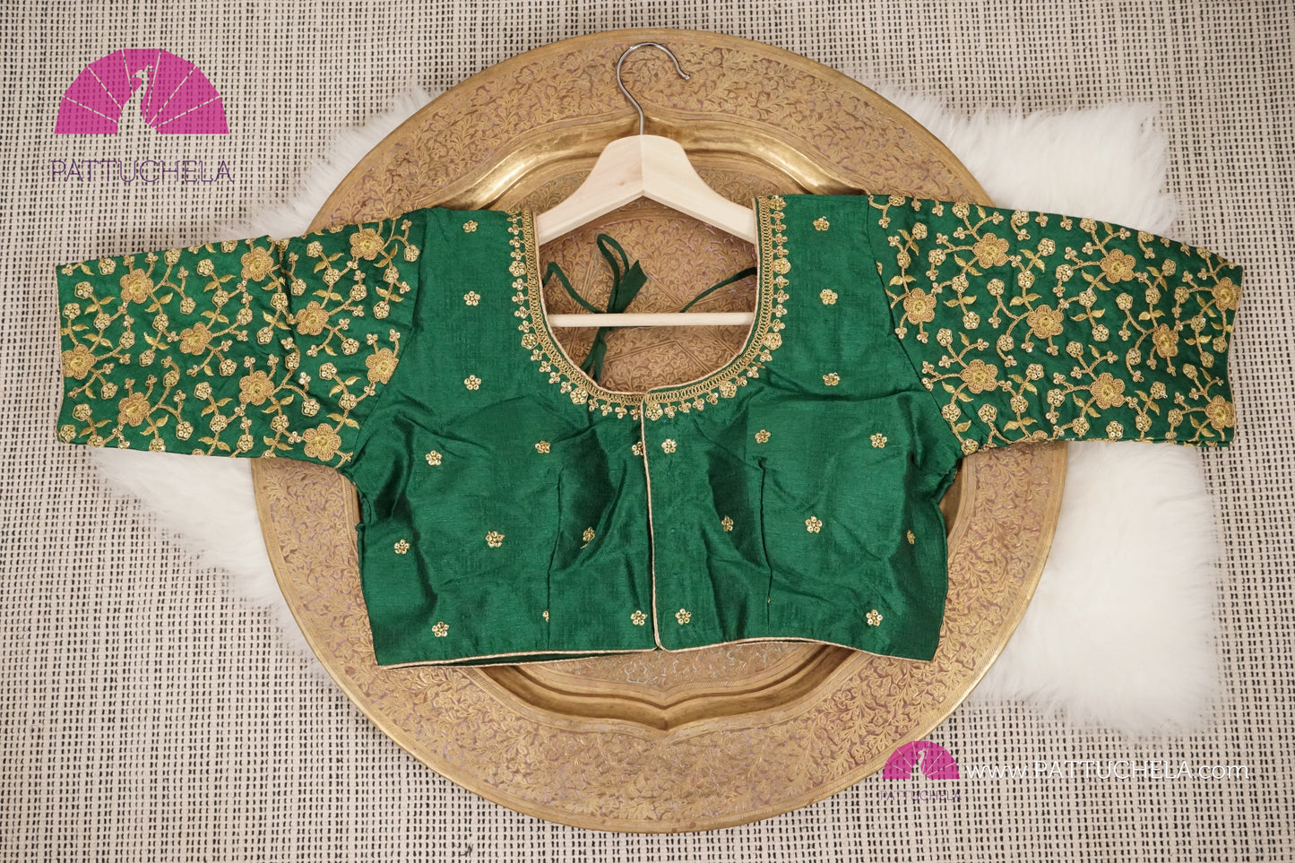 Green Readymade Designer Blouse with floral embroidery For Women for Party, Festivals, Occasion Wear | Ready made Blouse