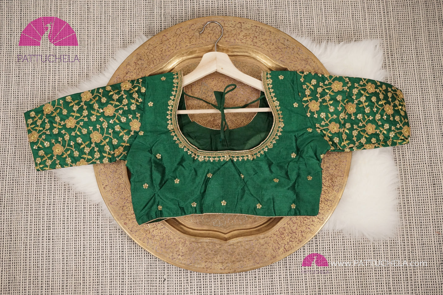 Green Readymade Designer Blouse with floral embroidery For Women for Party, Festivals, Occasion Wear | Ready made Blouse