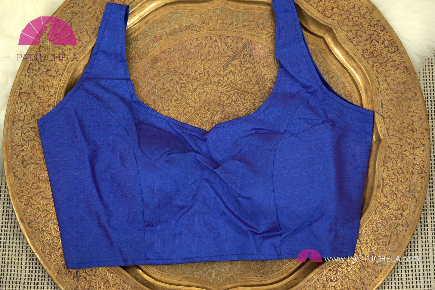Plain Blue Readymade Designer Blouse For Women for Party, Festivals, Occasion Wear | Ready made Blouse