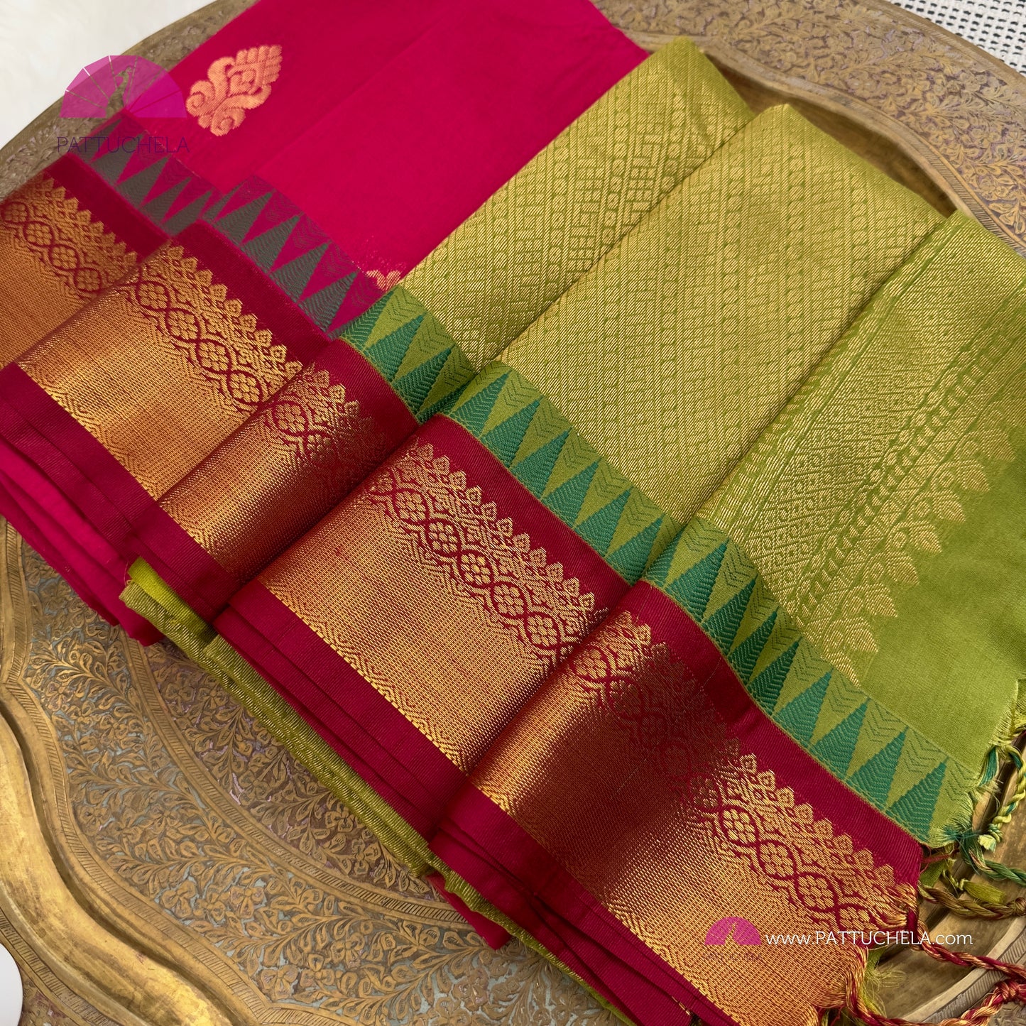 Rani Pink Gadwal Handloom Silk Cotton Sarees with Ganga Jamuna Borders | Sico Sarees | Wedding Saree | Gadwal Silk