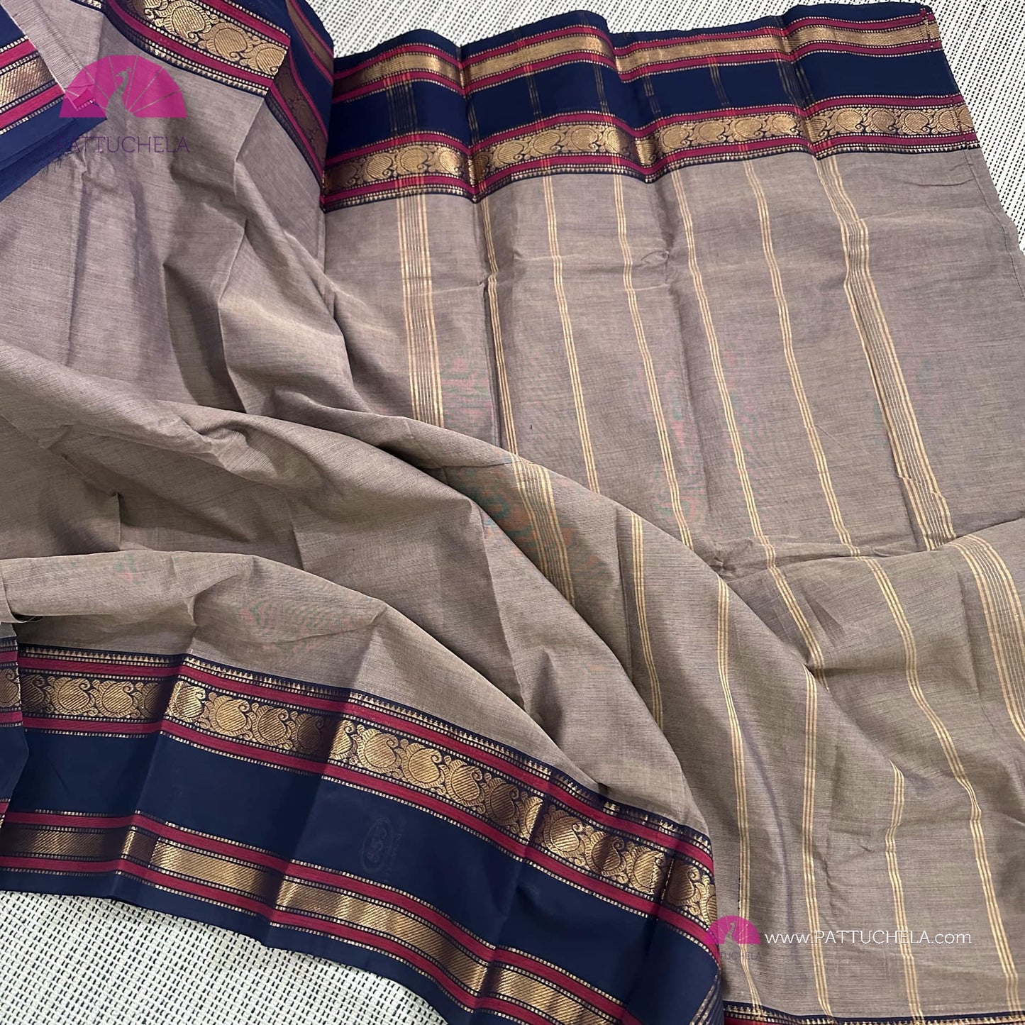 Pure Kanchipuram Cotton Saree with unstitched blouse | Kanchi Cotton