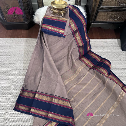 Pure Kanchipuram Cotton Saree with unstitched blouse | Kanchi Cotton