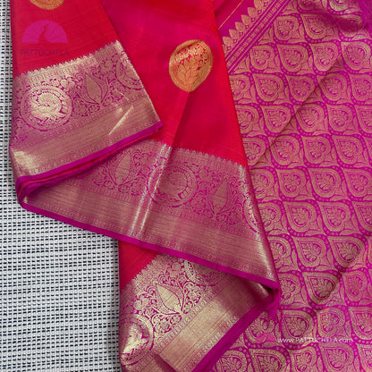 Pink Kanchipuram SILKMARK Certified Handloom Silk Saree | Kanjivaram Silks