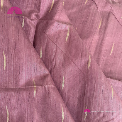 Semi Tussar Silk Saree in onion pink with designer temple borders