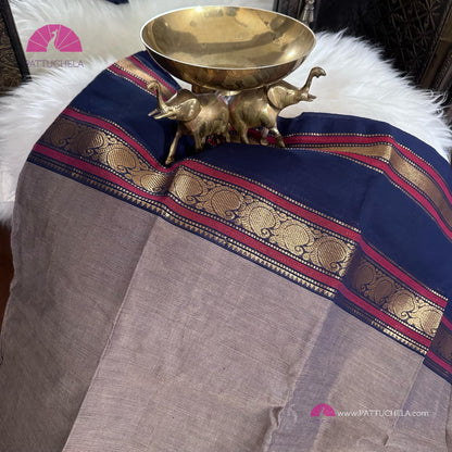 Pure Kanchipuram Cotton Saree with unstitched blouse | Kanchi Cotton