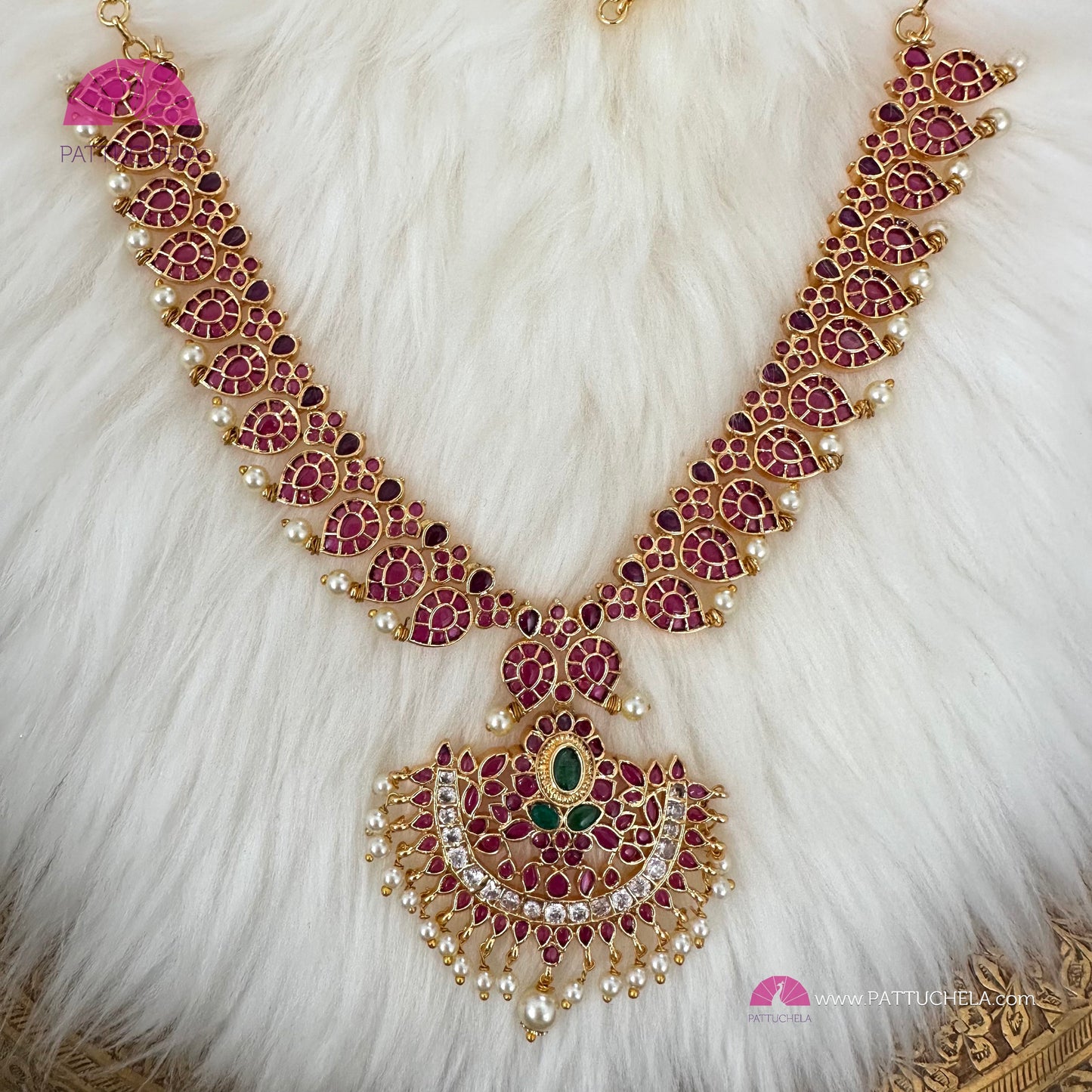 Red Manga Mala | Mango Haar | Traditional Kerala Jewelry | Temple Jewellery | Kemp Jewelry | Indian Jewelry