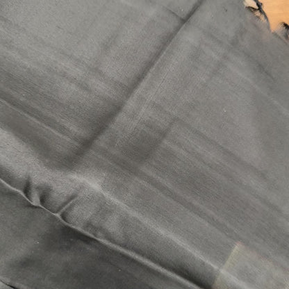 Grey Kanchipuram Handloom SILK MARK CERTIFIED Tissue Silk Saree with Black Border