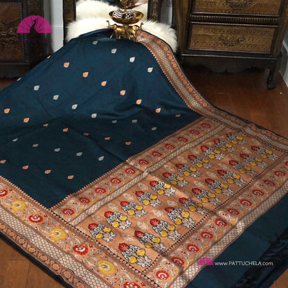 Pure Banarasi Tilfi handloom Katan Silk with Meenakari Borders