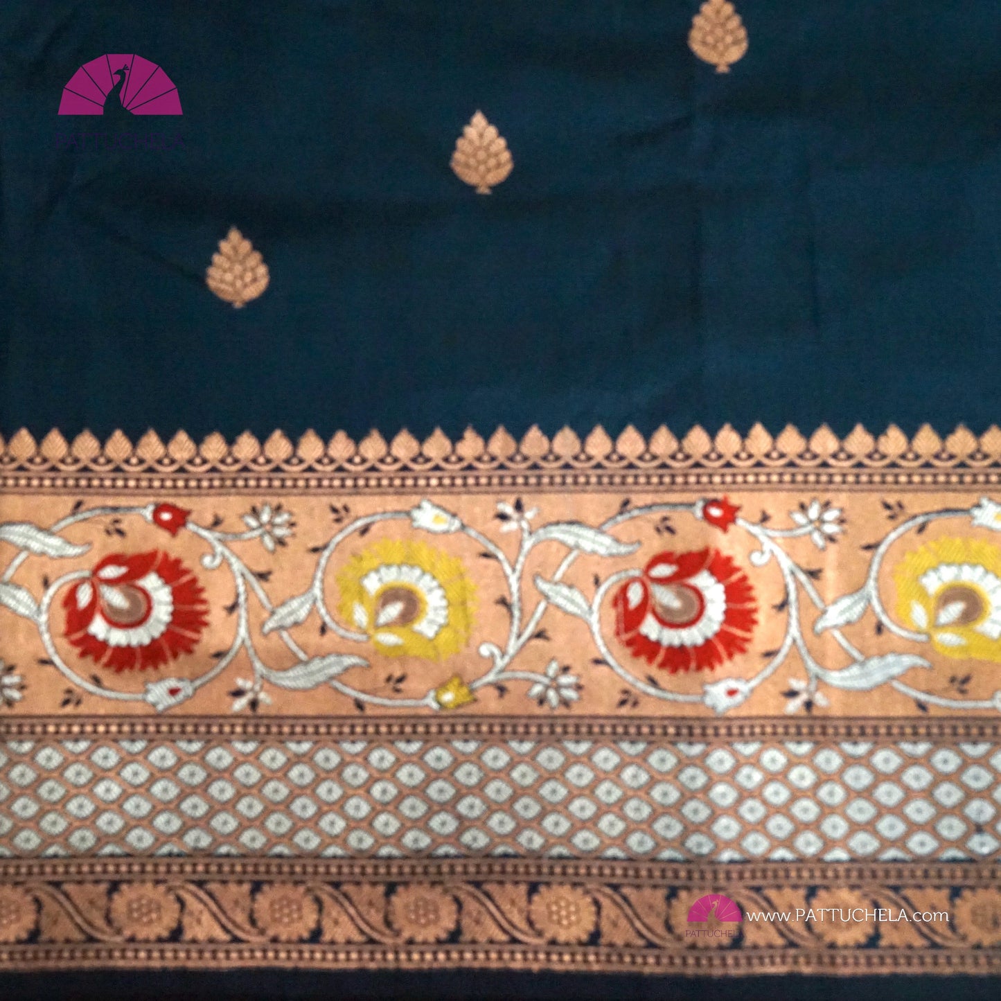 Pure Banarasi Tilfi handloom Katan Silk with Meenakari Borders