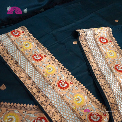 Pure Banarasi Tilfi handloom Katan Silk with Meenakari Borders