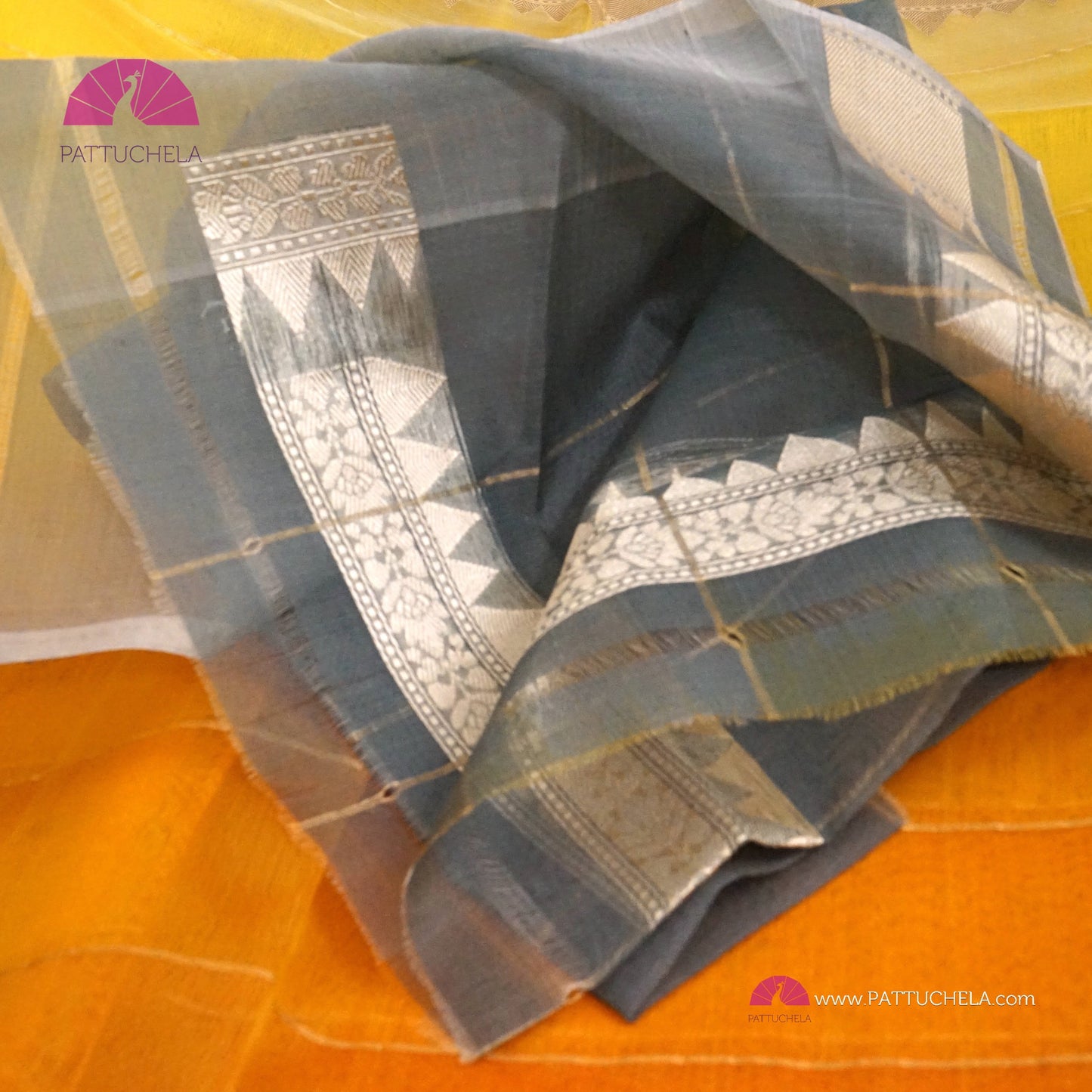 Gorgeous Yellow Ombre Leheriya Banarasi Kora Silk handloom Saree