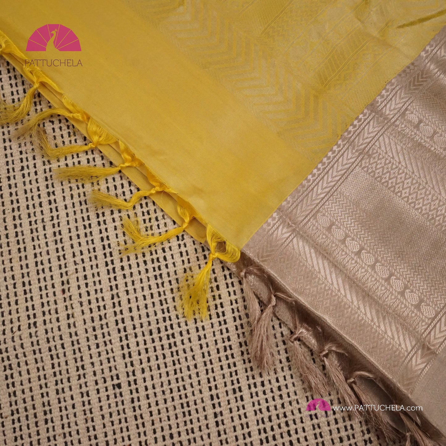 Pastel Yellow Pure Classic Kanchipuram Soft Silk Saree with Pastel Beige Silver Zari Border, Motifs and Pallu | Wedding Saree | SILK MARK CERTIFIED | Kanjivaram Silks