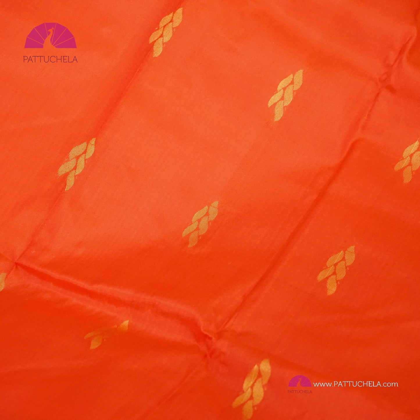 Fiery Orange Kanchipuram Silk Saree with Designer Temple Border in Gold Zari | Green Blouse | Wedding Saree | SILK MARK CERTIFIED | Kanjivaram Silks