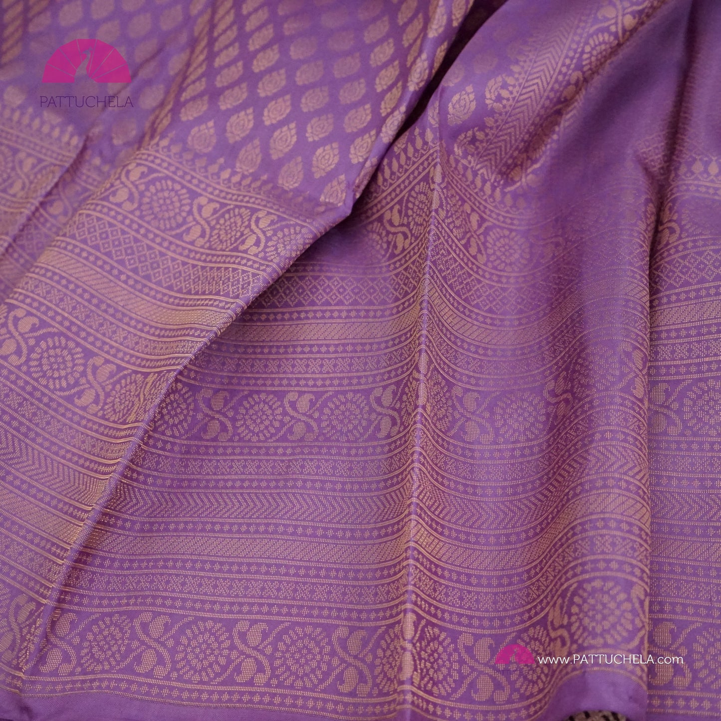 Amethyst Violet Kanchipuram Handloom SILK MARK CERTIFIED Saree with brocade weaves