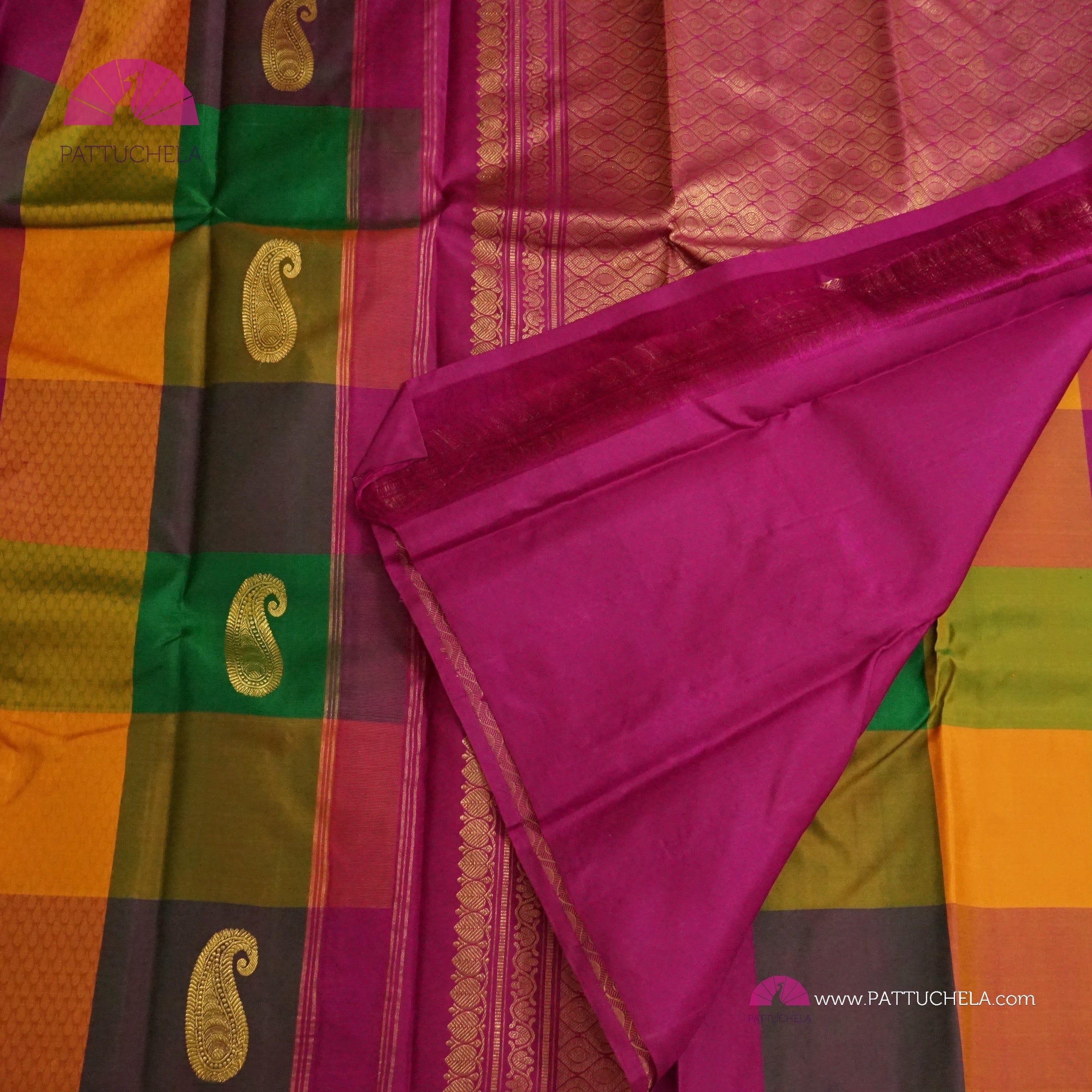 Traditional Paalum Pazhamum Handloom Kanchipuram Silk Saree