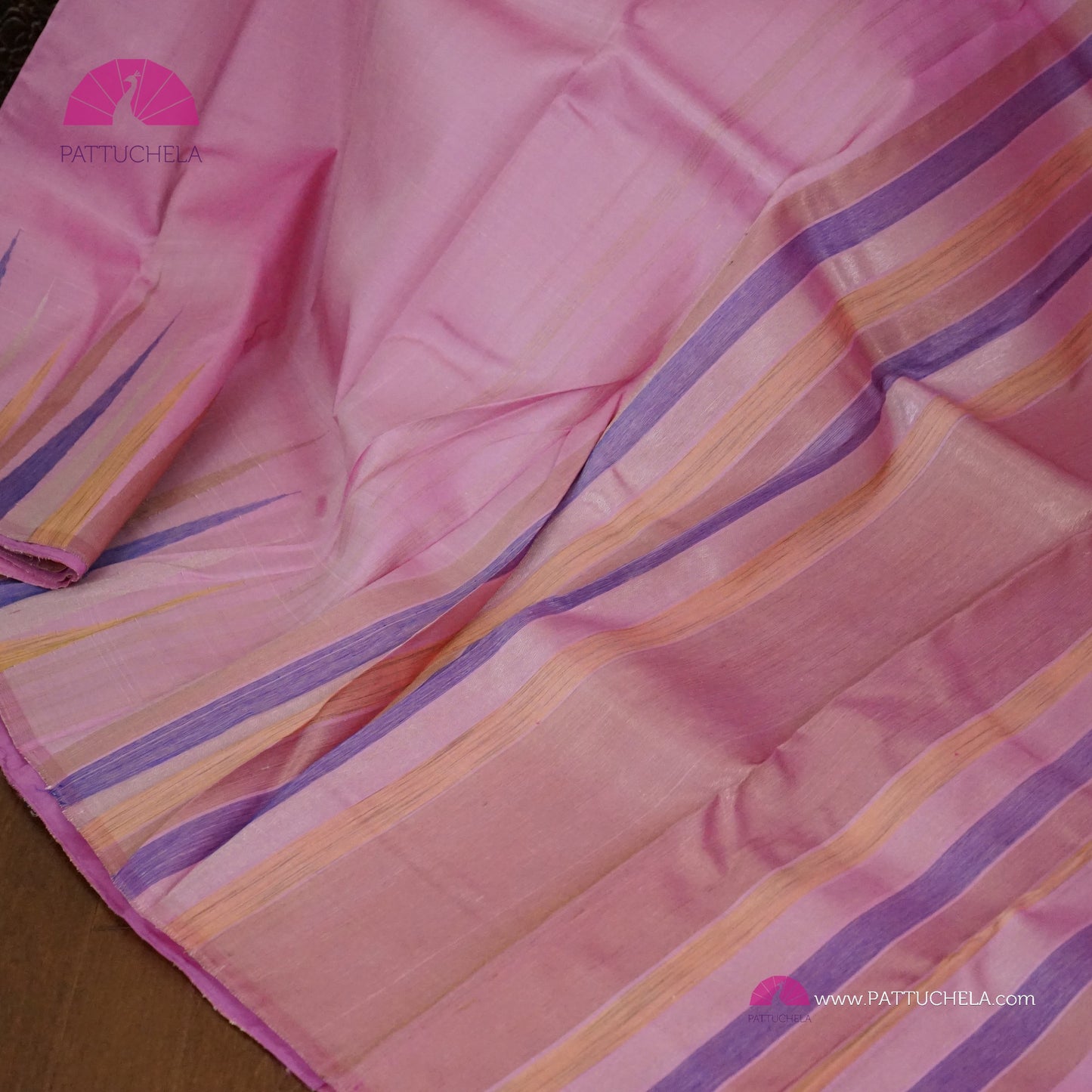 Pure Kanchipuram Handloom SILK MARK CERTIFIED Saree with Temple Borders in Pastel Pink