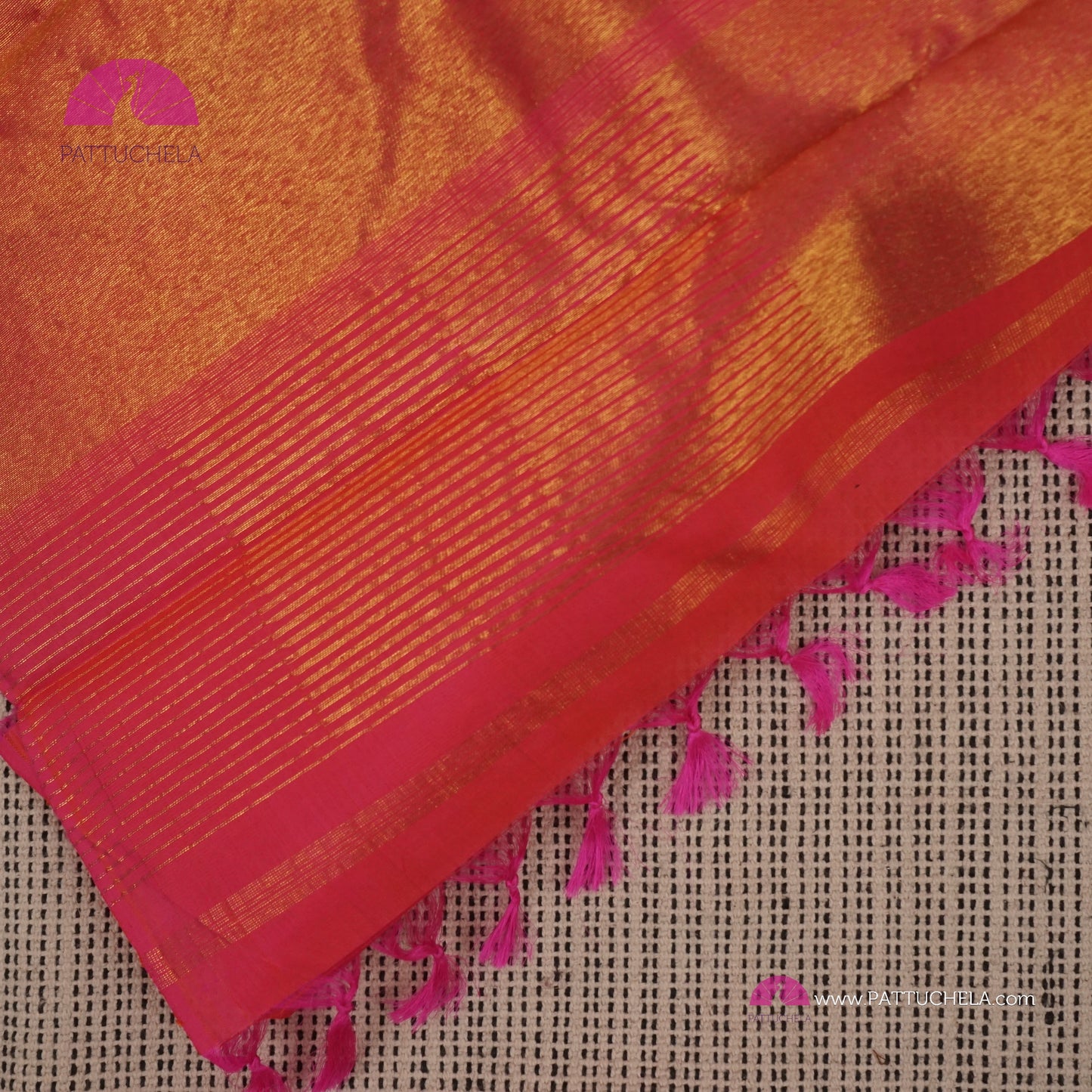 Pink Peach Kanchipuram Vidhya Balan Style Rising Temple Border Handloom SILK MARK CERTIFIED Saree