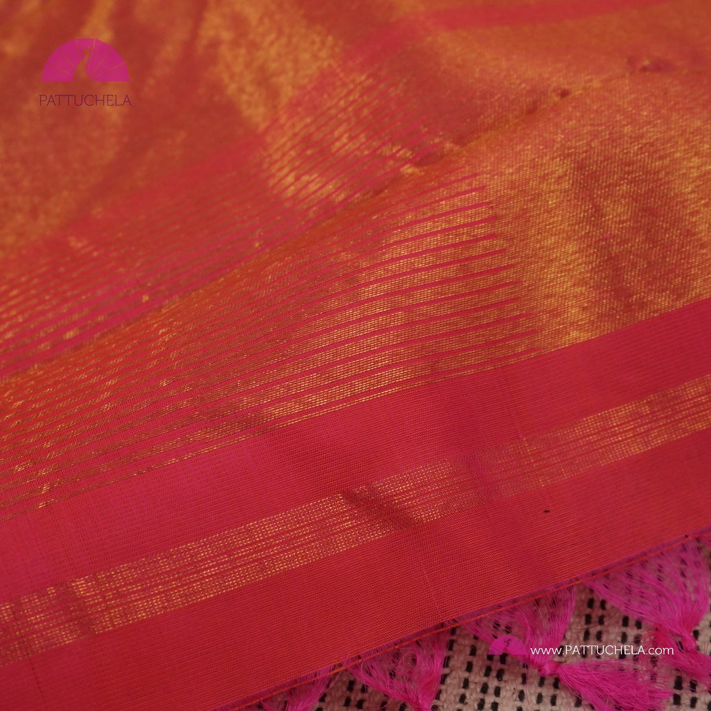 Pink Peach Kanchipuram Vidhya Balan Style Rising Temple Border Handloom SILK MARK CERTIFIED Saree