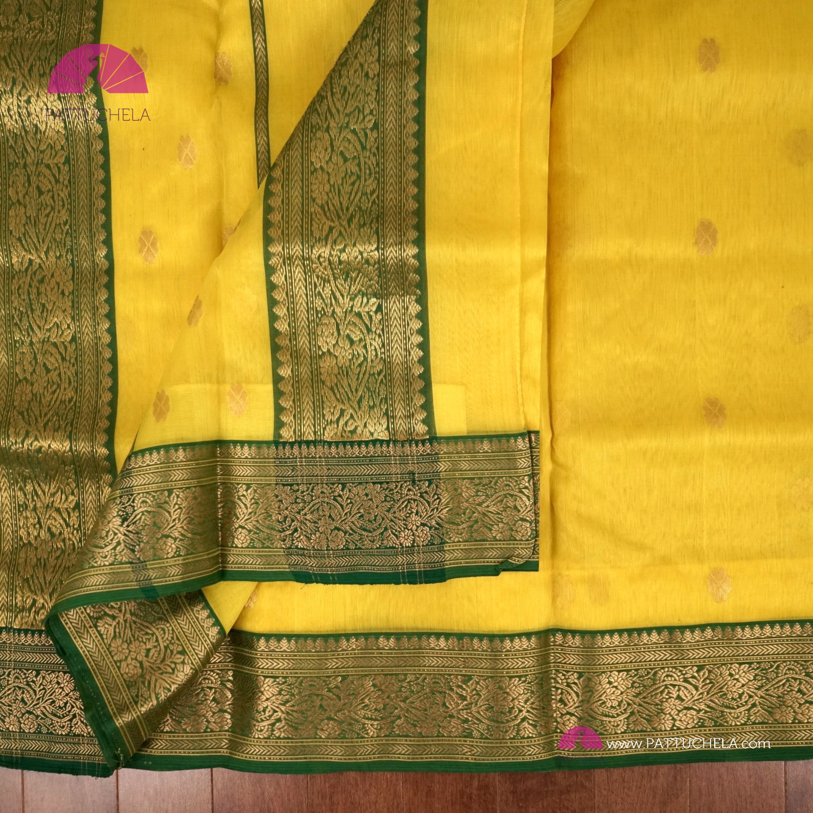 Kanchi Pattu Sarees - Lemon yellow kanchipuram silk saree in contrast gold  zari border from manufacturer at kanjivaram silks. 🛒 Click the link to see  price https://kanjivaramsilks.com/kanchipuram-silk-sarees/ 📱 WhatsApp:  9182075118 Fabric: Pure