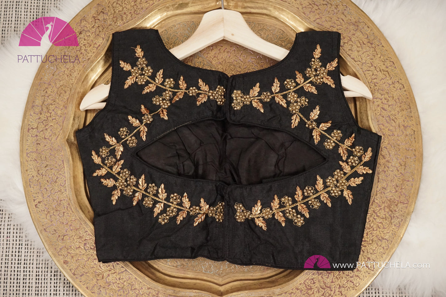Beautiful Black Readymade Designer Blouse with floral embroidery and Beads for Women for Party, Festivals, Occasion Wear | Ready made Blouse
