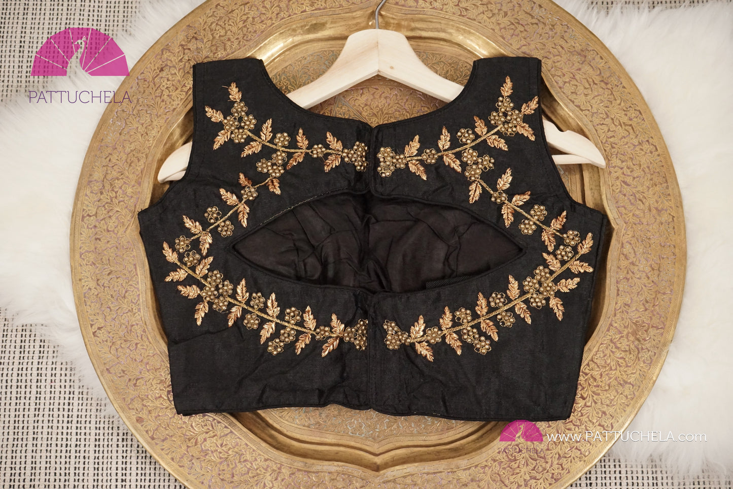 Beautiful Black Readymade Designer Blouse with floral embroidery and Beads for Women for Party, Festivals, Occasion Wear | Ready made Blouse