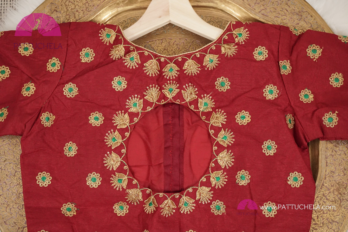 Beautiful Designer Red Stitched Floral Embroidered Blouse for Party, Wedding, Festivals & Occasions | Ready made Blouse