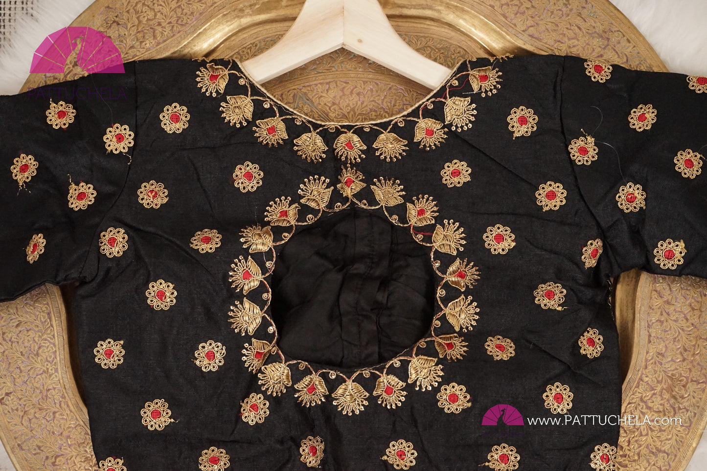 Beautiful Designer Black Stitched Floral Embroidered Blouse for Party, Wedding, Festivals & Occasions | Ready made Blouse