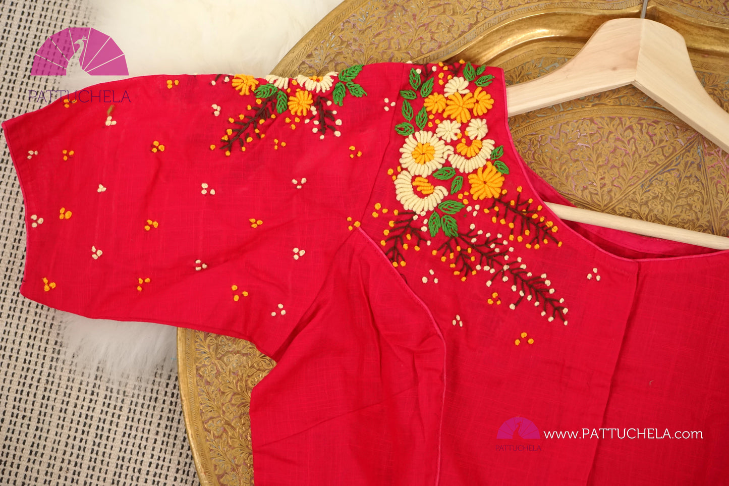 Beautiful Hand Embroidered Pink Cotton Blouse for Women for Party, Festivals, Occasion wear | Ethnic & Traditional Wear | Ready made Blouse