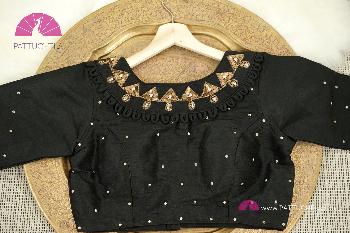 Beautiful Designer Black Pure Aari Hand Work Stitched Blouse for Party Wear, Wedding, Festivals, Occasion Wear  | Ready made Blouse