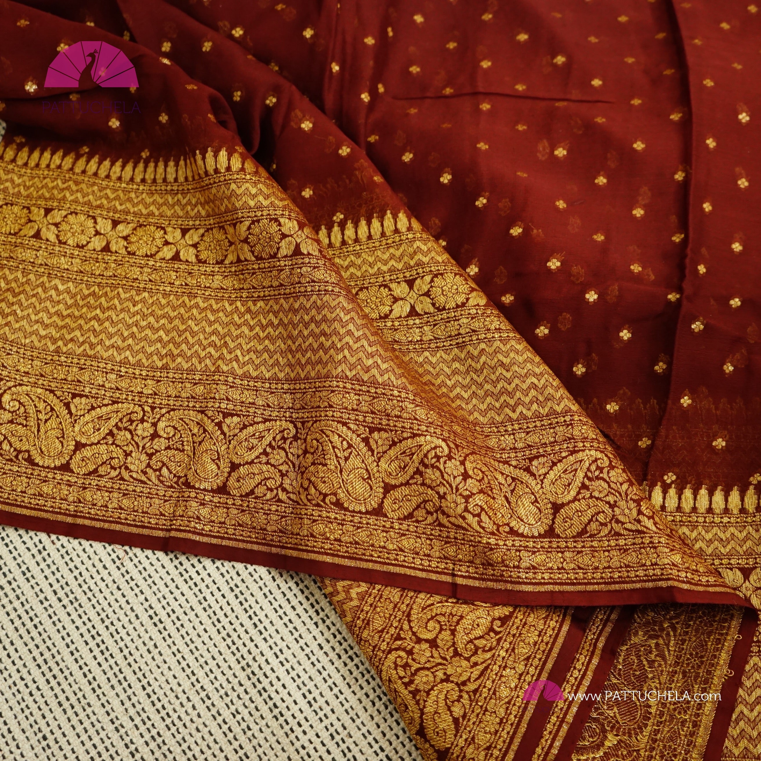 coffee color soft banarasi silk saree in Sarees | Heer Fashion