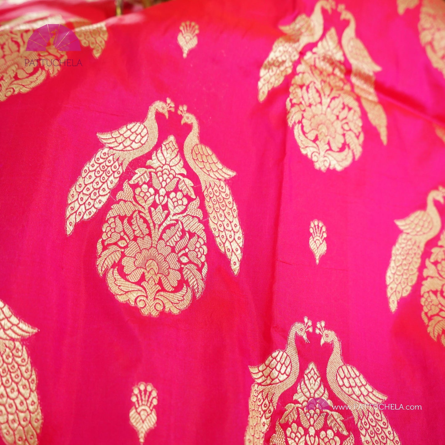 Hot Pink Pure Banarasi Katan handloom Silk Saree in Kadhuan Weaves