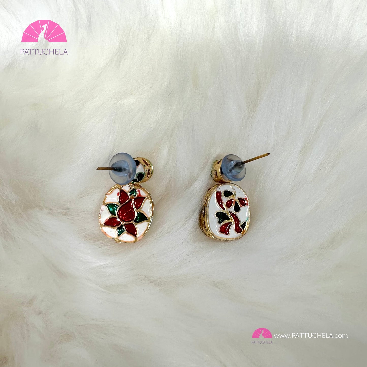 Red Uncut Meenakari Kundan Necklace Set with earrings | Fancy Jewelry | Indian Jewelry | PattuChela