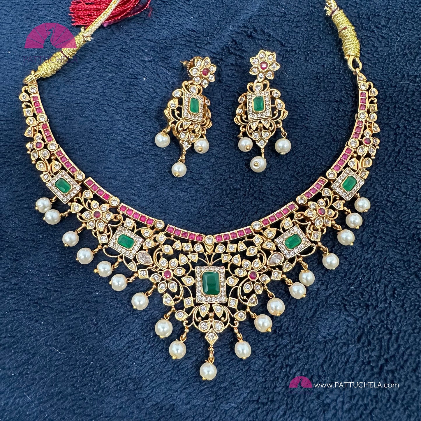 Beautiful Multicolour Stone Necklace Jewelry with earrings | Beaded Jewelry | Indian Jewelry