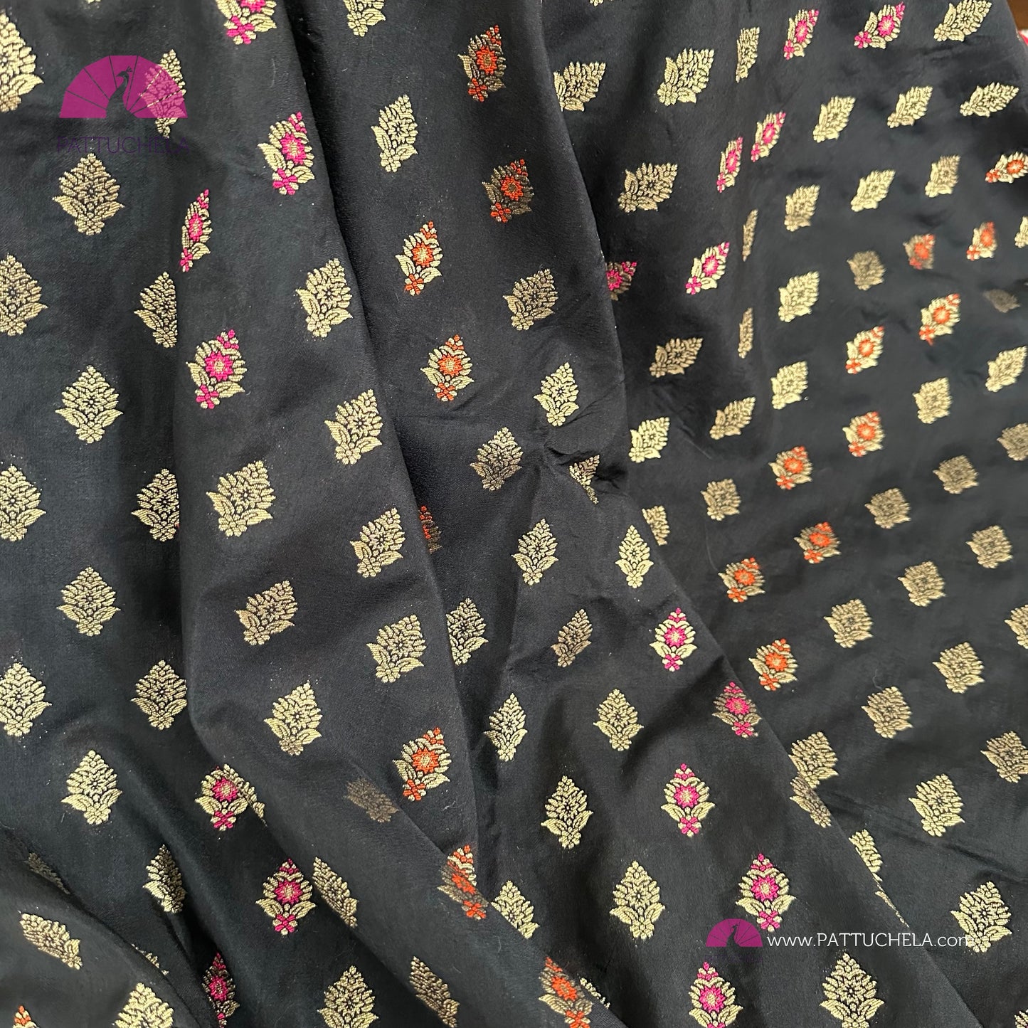 Black Banarasi Soft Silk Meenakari Saree with STITCHED BLOUSE
