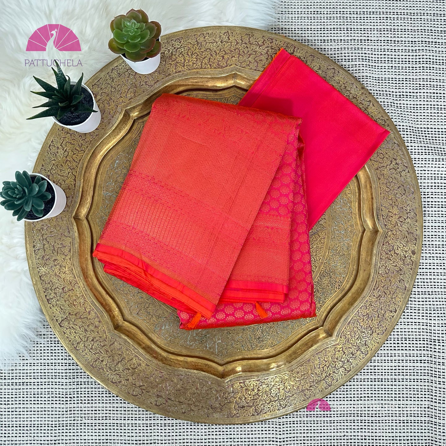 Peach Pink Kanchipuram Wedding Handloom SILK MARK CERTIFIED Saree with brocade weaves