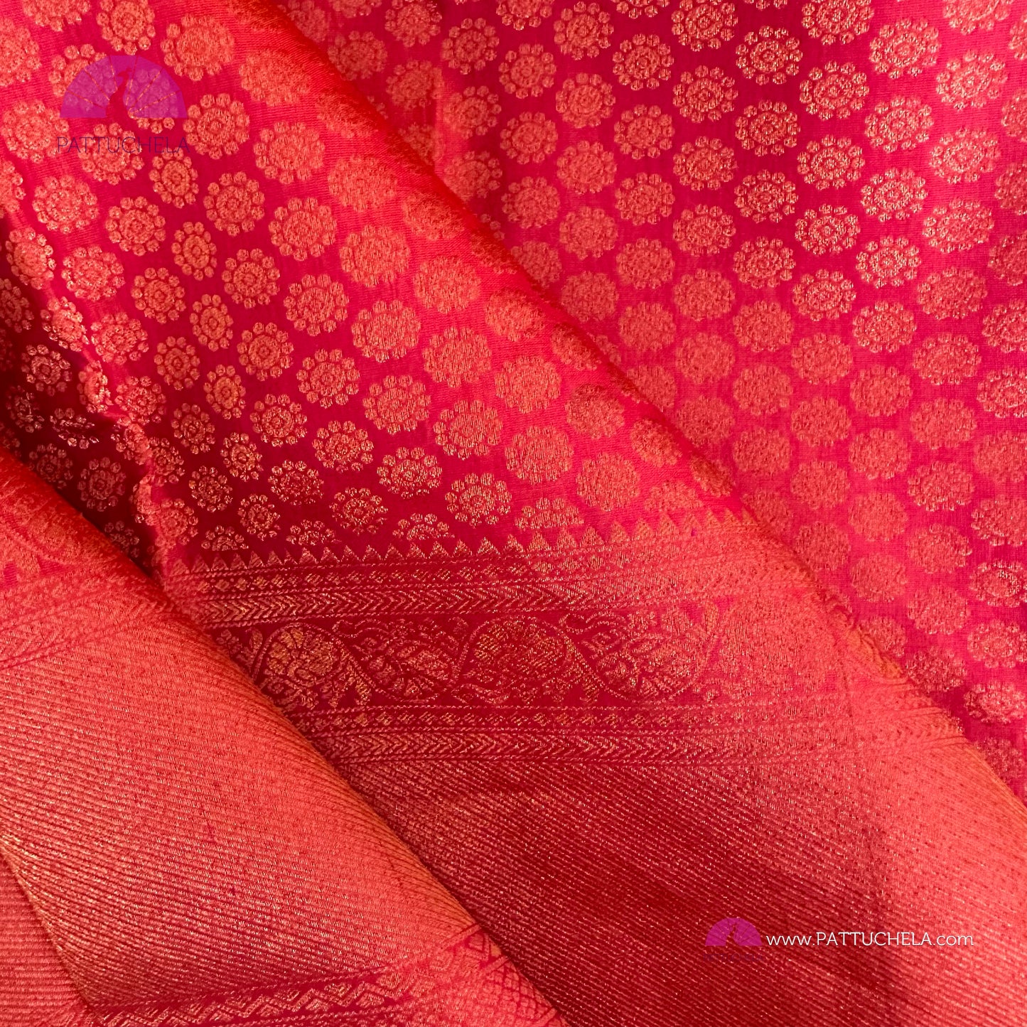 Peach Pink Kanchipuram Wedding Handloom SILK MARK CERTIFIED Saree with brocade weaves